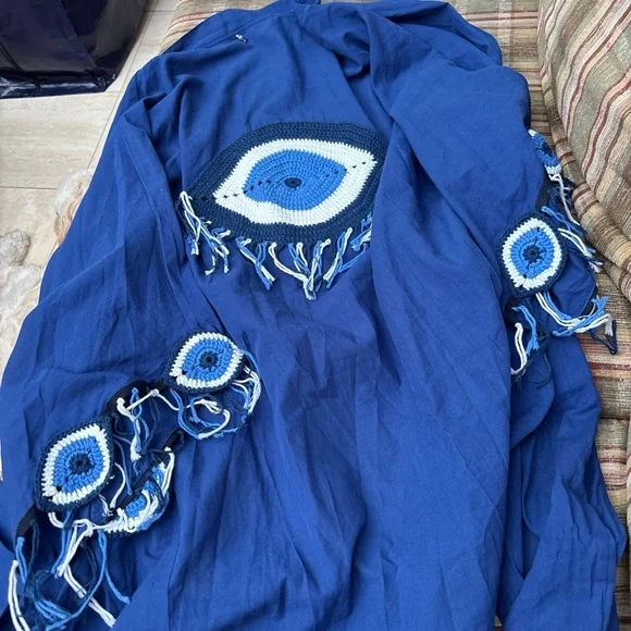 Blue Evil Eye Swim Coverup - Picture 1 of 6